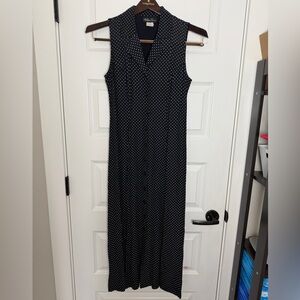 Vintage Friends My Michelle Black White Polka Dot Maxi Dress  Monica Rachel Sz M